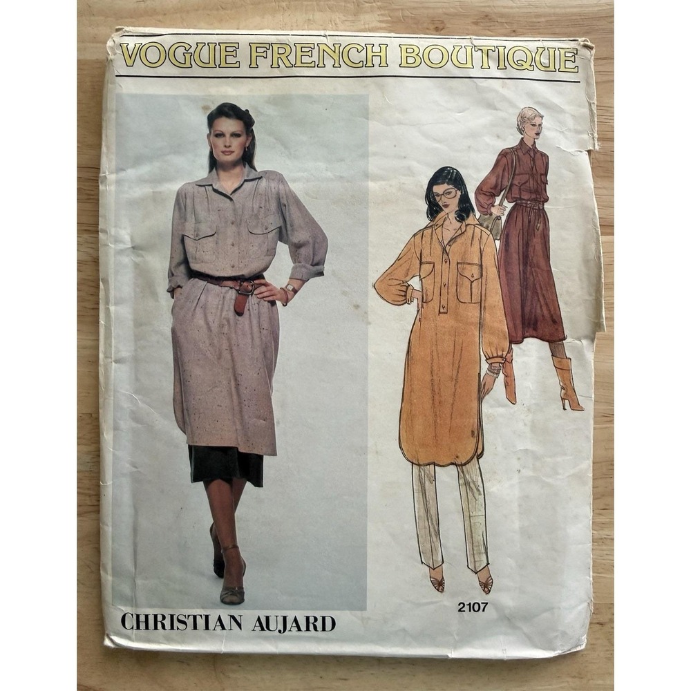 Vogue French Boutique Christian Aujard Pattern 2107 Dress Tunic Skirt Pants Sz12